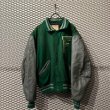 画像1: Used - "F" Leather Switching Stadium Jacket (BORO) (1)