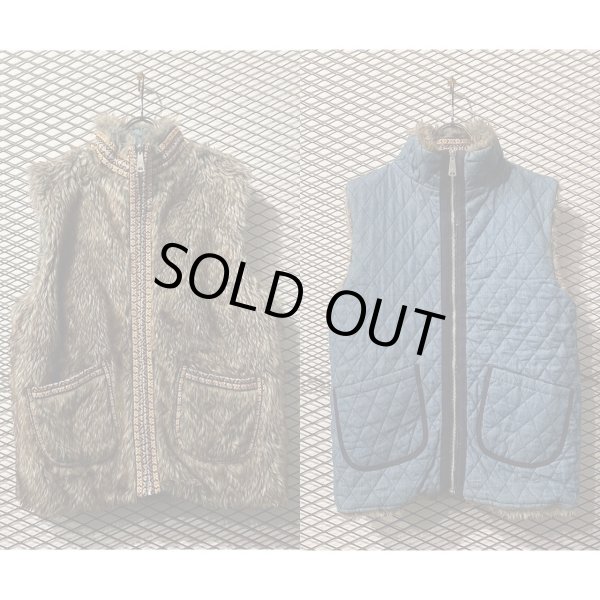 画像1: Used - Reversible Fake Fur Vest (1)