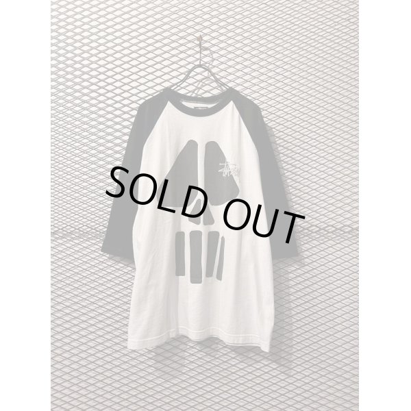 画像1: STUSSY - 90's Skull Raglan Tee (1)