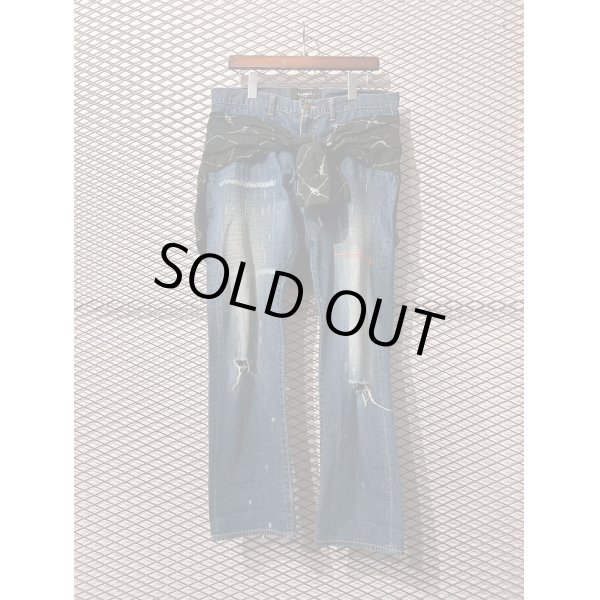 画像1: NEXUS VII - Docking Design Repair Denim Pants (1)