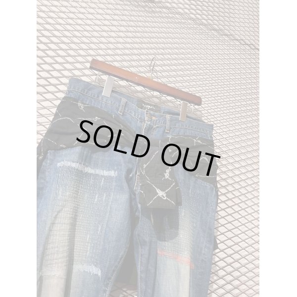 画像2: NEXUS VII - Docking Design Repair Denim Pants (2)