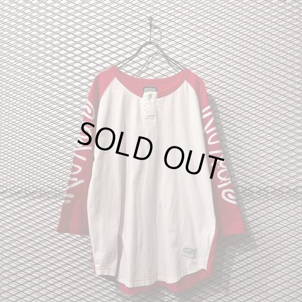画像1: STUSSY - Henley Neck Raglan Tee (1)