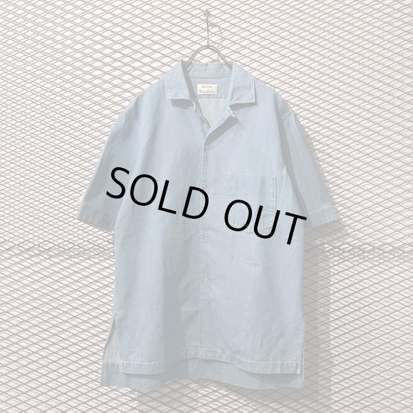 画像1: Acne - S/S Open Collar Denim Shirt (1)