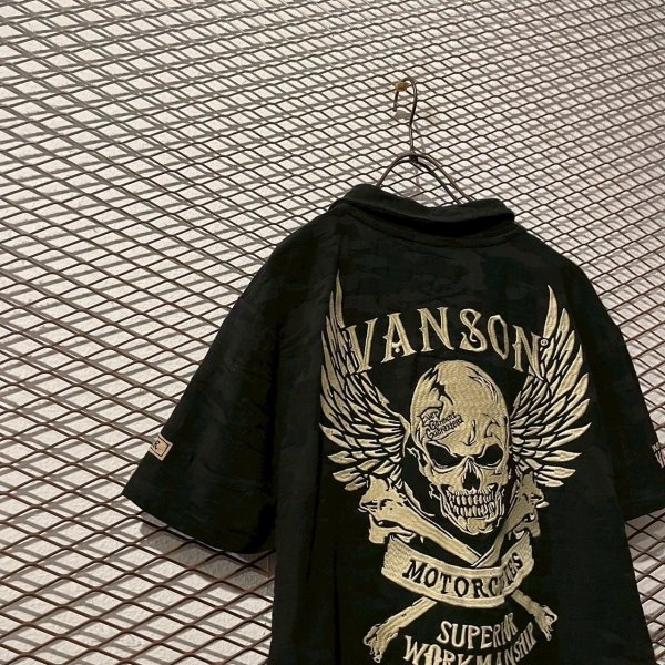 画像2: VANSON - Skull Embroidery Crinkled Polo Shirt (2)