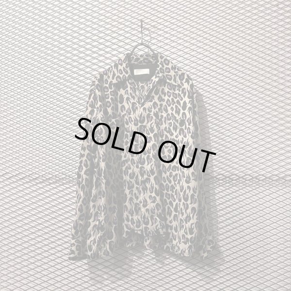 画像1: NEON SIGN - Fire Heart Leopard Open Collar Shirt (1)