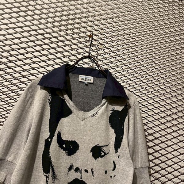 画像2: Vivienne Westwood MAN - 90's Graphic Knit Polo Shirt (Leica) (2)