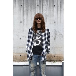 画像: unknown - Frayed Ombre Check L/S Shirt