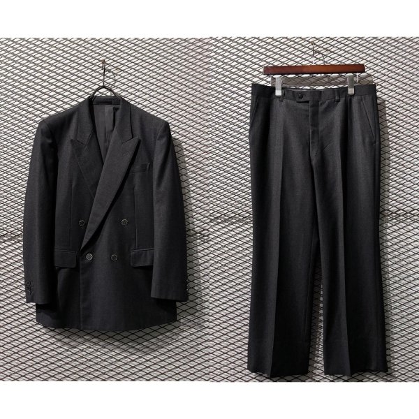 画像1: LANVIN - メタルボタン4Bダブルセットアップ (ダメージあり) (1)