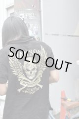 画像: VANSON - Skull Embroidery Crinkled Polo Shirt
