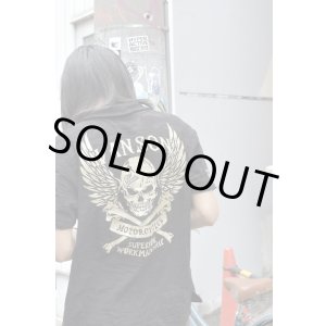 画像: VANSON - Skull Embroidery Crinkled Polo Shirt