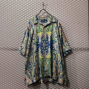 画像: Polo Ralph Lauren - "CALDWELL" Paisley Open Collar Silk Shirt (XXL)