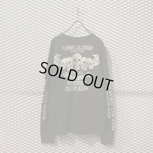 画像1: VANSON - Skull Embroidery L/S Tee (1)