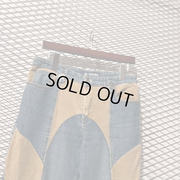 画像2: RIVAL - Switching Flared Denim Pants (2)