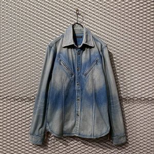 画像: LOUNGE LIZARD - Bleached Denim Shirt