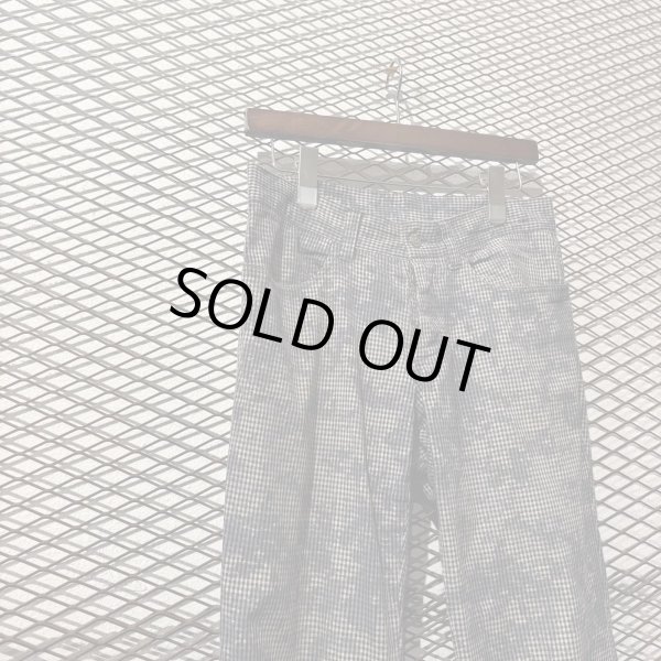 画像2: TORNADO MART - Bleached Check Flared Pants (2)