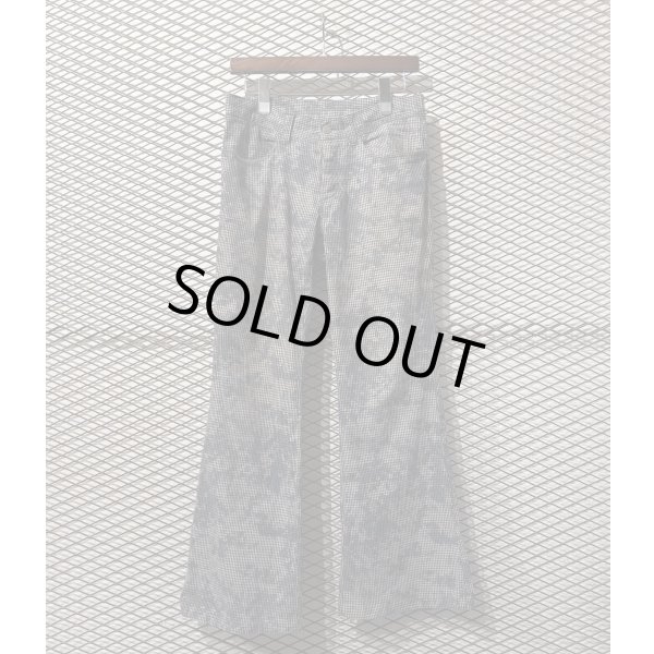 画像1: TORNADO MART - Bleached Check Flared Pants (1)