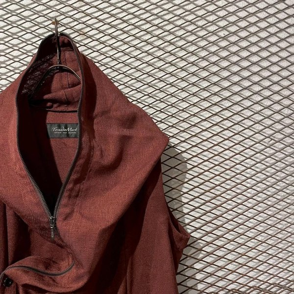 画像4: TORNADO MART - Draped Zip-up Hooded Vest (4)