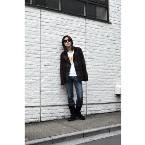 画像: PPFM - Checked Mohair Blend Double Rider Jacket