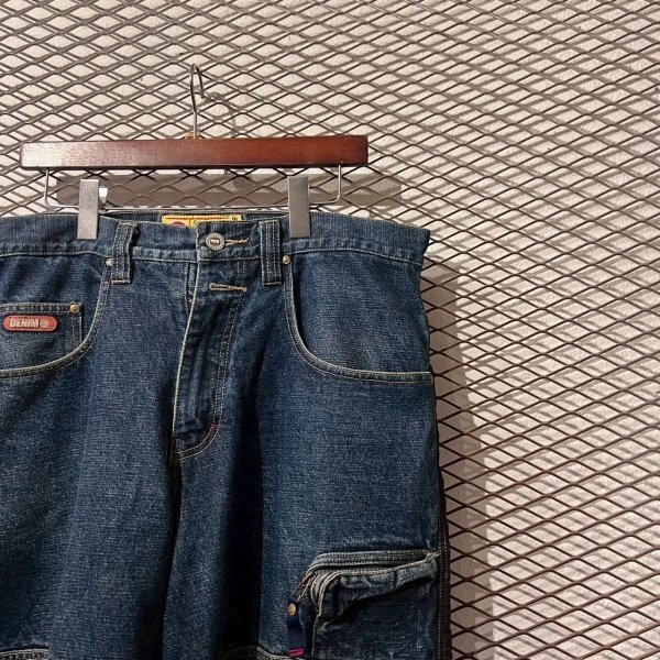 画像4: PEPE JEANS - 00's Quilting Switching Wide Denim Pants (4)