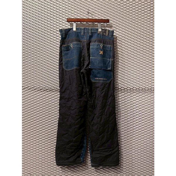画像6: PEPE JEANS - 00's Quilting Switching Wide Denim Pants (6)