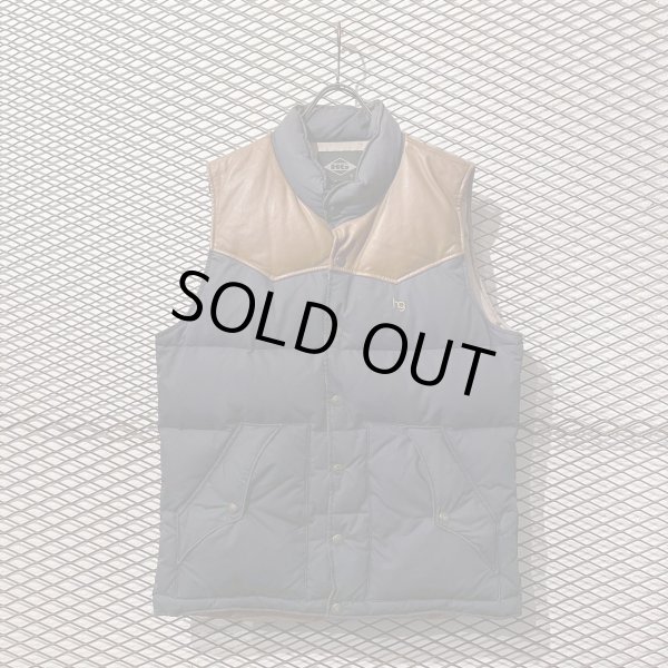 画像1: HYSTERIC GLAMOUR - 00's Leather Switching Down Vest (1)
