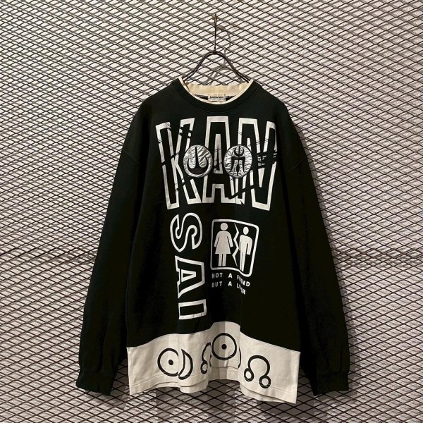 画像1: KANSAI MAN - 90's Switching Printed Sweat (1)