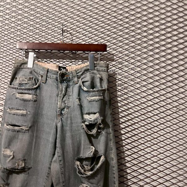 画像4: D&G - 00's Hard Crush Denim Pants (4)