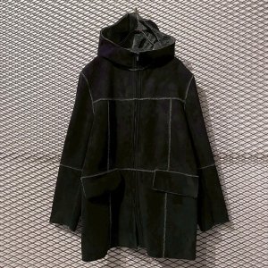 画像: TORNADO MART - Fake Suede Hooded Mouton Coat