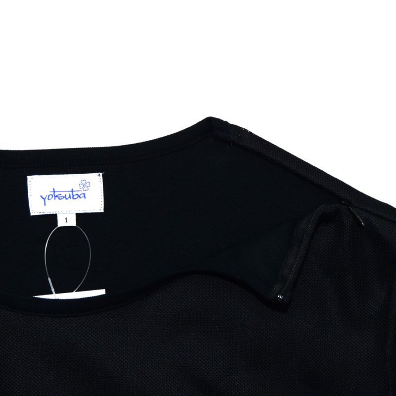 画像: yotsuba - Short sleeve mesh tops [Black]